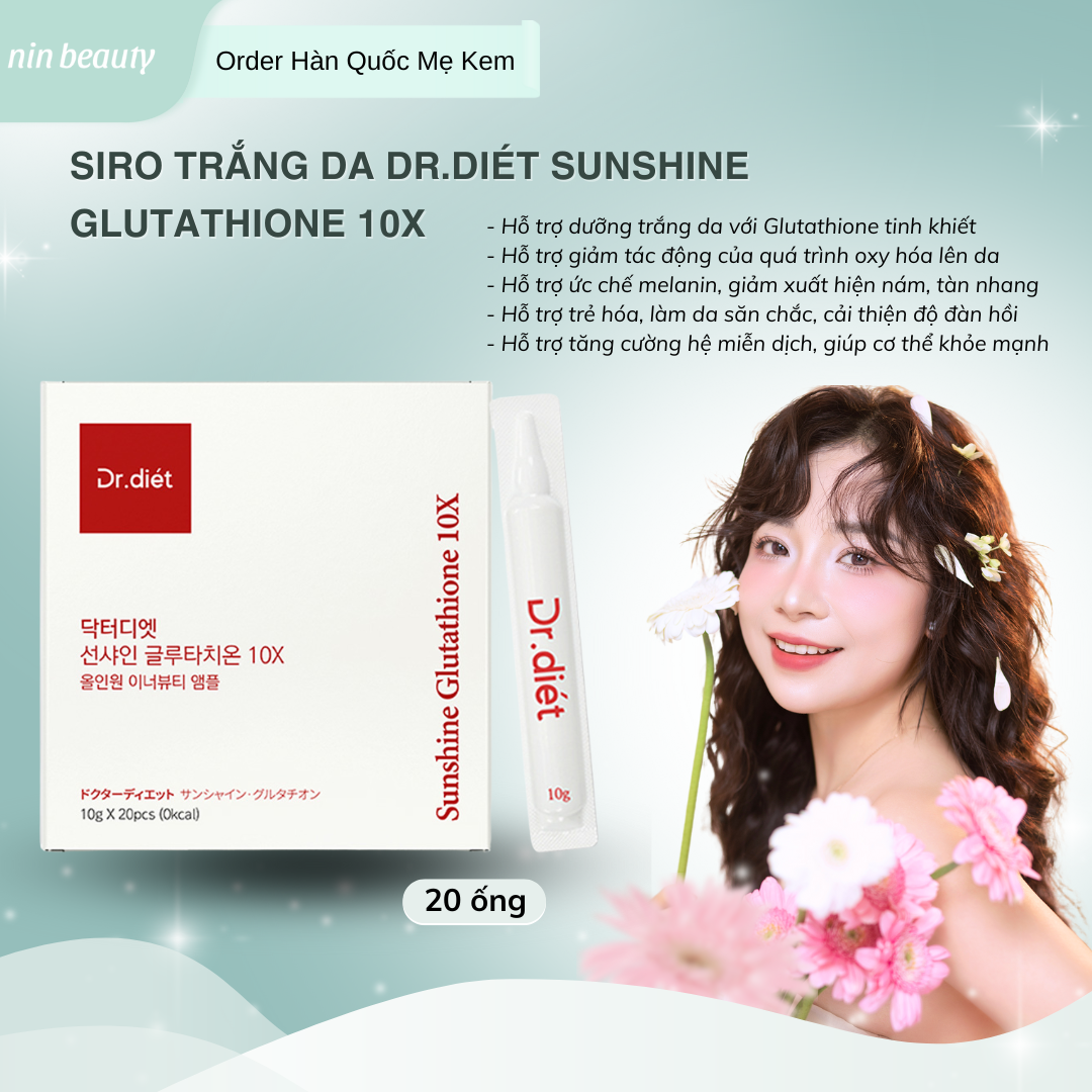 sunshine glutathione 10x [Dr.Diet] 20X All in One Inner Beauty Ampoule L-GLUTATHIONE 500MG VEGCAPS 100S -