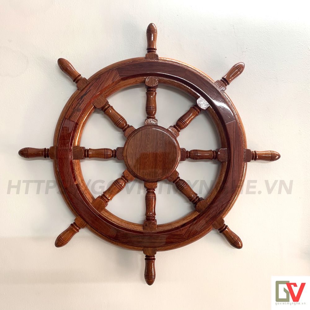 Vô Lăng Tàu Gỗ Trang Trí Ø60cm (Không Đồng Hồ)