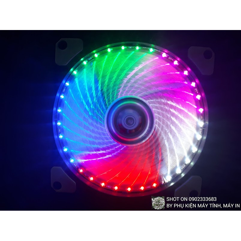 Quạt làm mát cpu, fan case 33 led 5 màu
