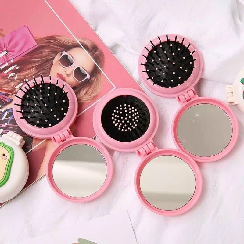 Gương lược gấp gọn mini