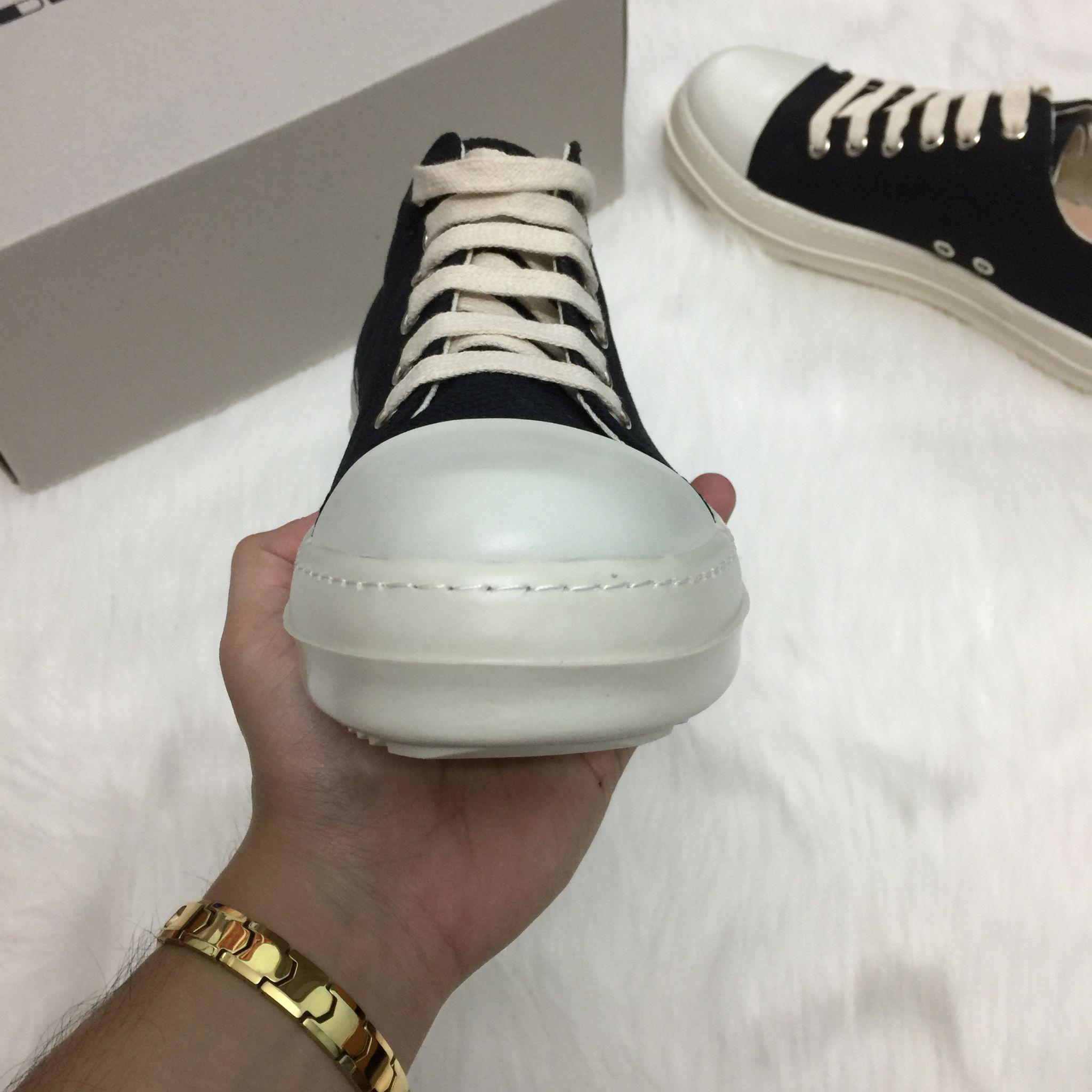 [Tặng Hộp & Tặng Tất] Giày Thể Thao Sneaker Rick Owen Cổ Thấp Đế Thơm - Nam Nữ