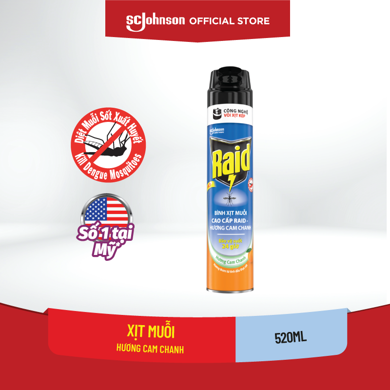 RAID Bình xịt muỗi Hương Cam Chanh 520ml