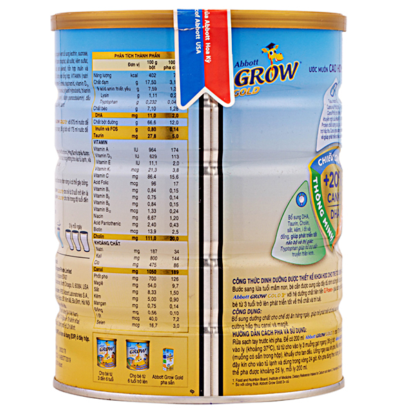 Sữa bột Abbott Grow Gold 3+ 900g