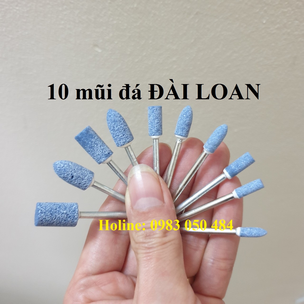 Mũi đá mài mini - mũi đá hình trụ - mũi đá mài đầu nhọn cán 3mm đá ĐÀI LOAN