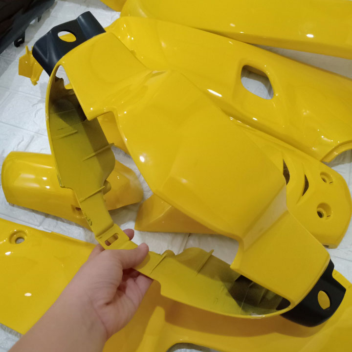 [SHIP 0 VNĐ ] Bộ dàn áo xe Wave THÁI - Wave đèn pha 1 mắt, Wave ZX, Wave alpha - Wave 110 đời xe 1997 đến 2006, Nhựa nguyên sinh ABS màu Vàng Đen - có TẶNG BỘ TEM XE cao cấp., , đồ phụ tùng xe máy giá rẻ