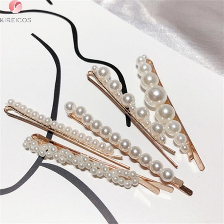 Set 5 Kẹp Tóc Cao Cấp Xước Hạt Đá Hot Trend