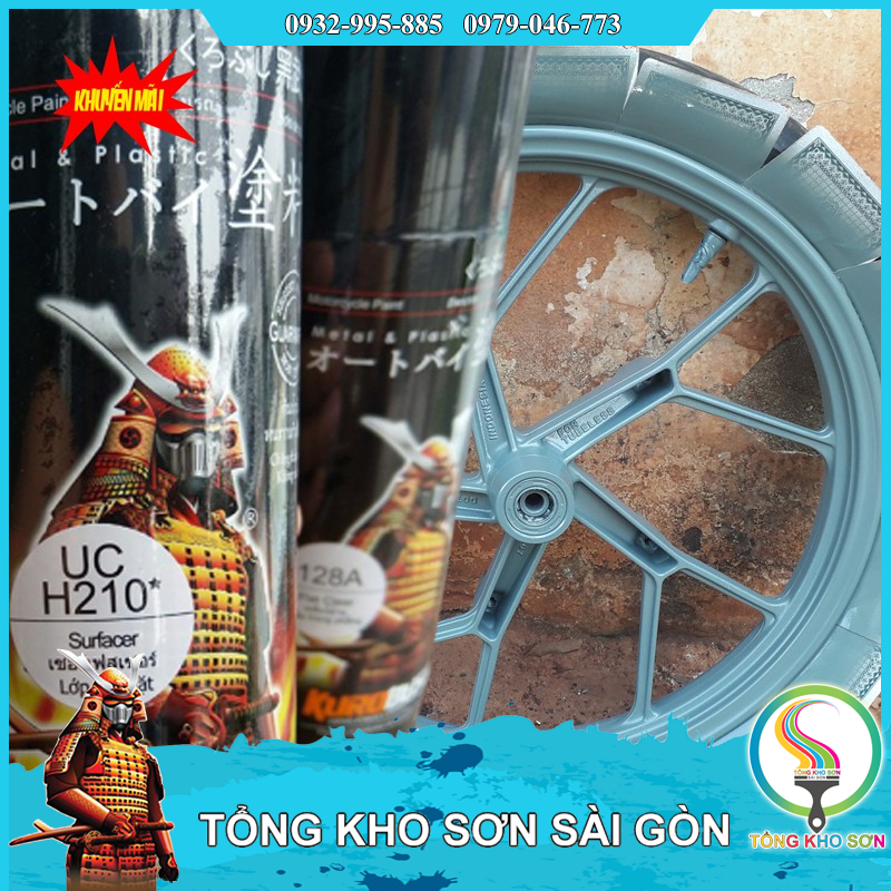 Bình xịt sơn lót Samurai UCH210 son chuẩn màu