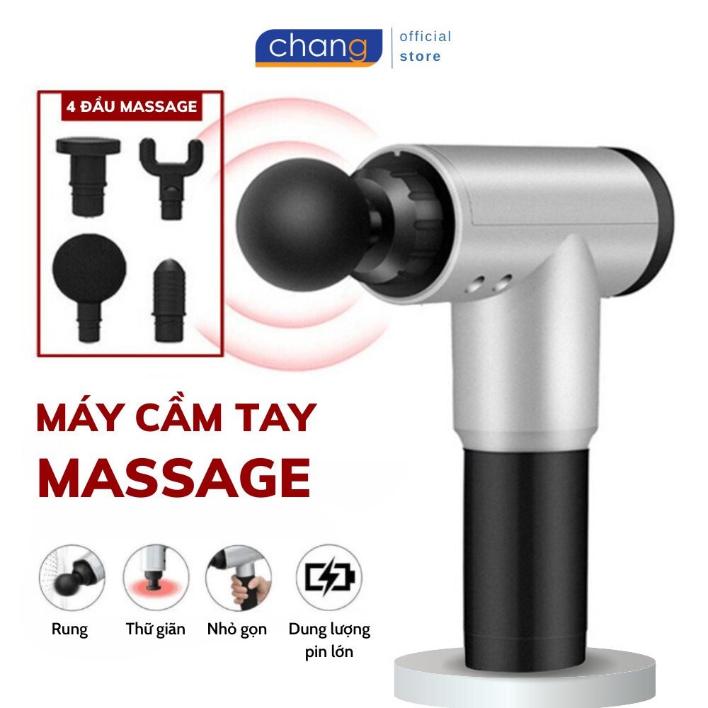 Máy massage cầm tay Fascial Gun KH-320, súng massage toàn thân 4 đầu đa năng