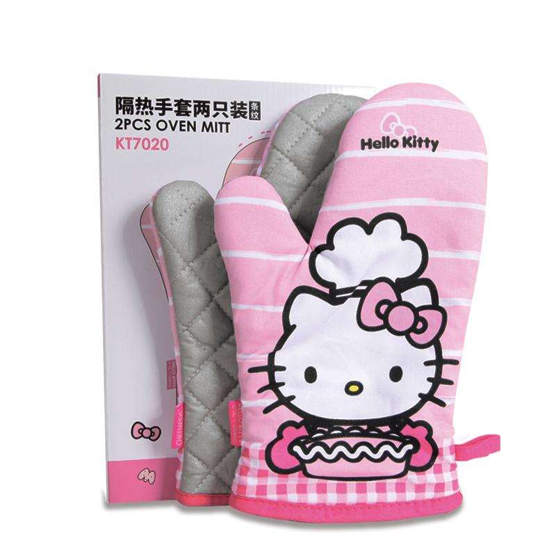 Chef Made Hello Kitty (Hello Kitty) Được Ủy Quyền Chính Hãng Lò Nướng Lò Vi Sóng, Cách Nhiệt, Chống Nóng Găng Tay Hai Gói