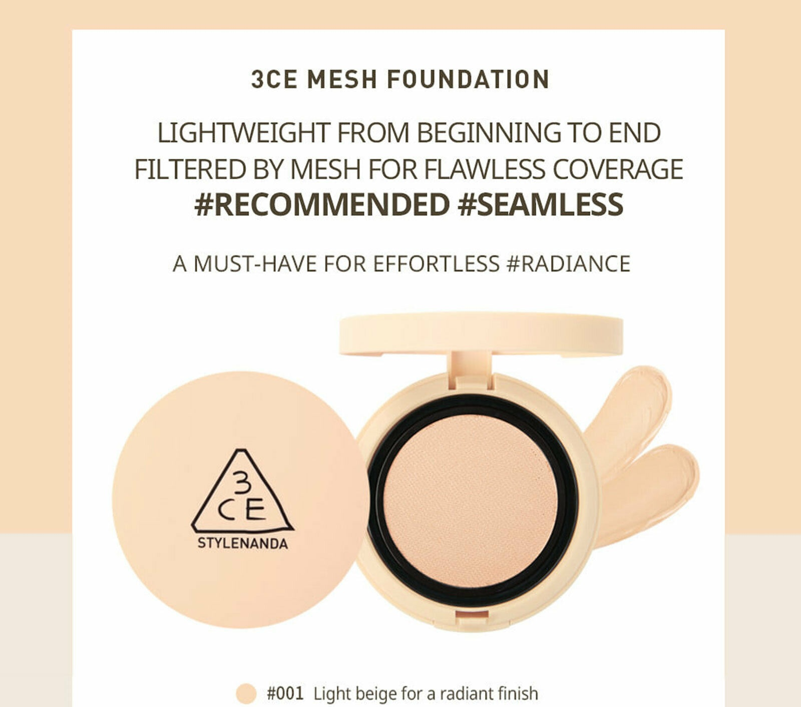 Kem Nền Dạng Cushion 3.C.E Mesh Foundation_Quizz Cosmetics
