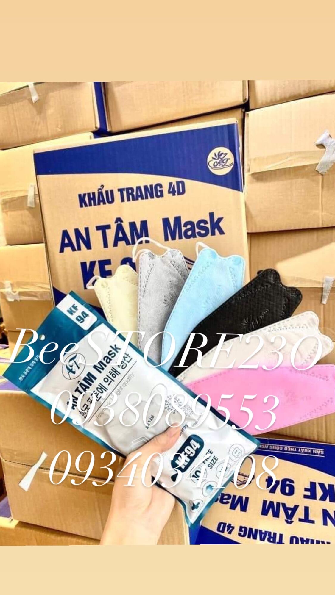 SET 100 CÁI KHẨU TRANG Hiệu HOÀNG DŨNG MASK KF94 CHÍNH HÃNG form to dày dặn
