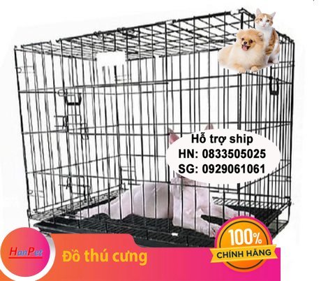 SD- Hanpet - Lồng gấp xuất khẩu cho chó dưới 8kg SD60 lồng chó mèo sơn tĩnh điện có thể gấp gọn