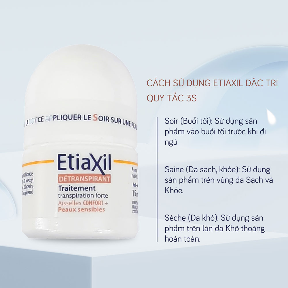 [HCM]EtiaXil - Lăn Khử Mùi Detranspirant Traitement Roll-On Peaux Sensibles Confort - Màu Nâu (Dành Cho Da Siêu Nhạy Cảm) 15ml