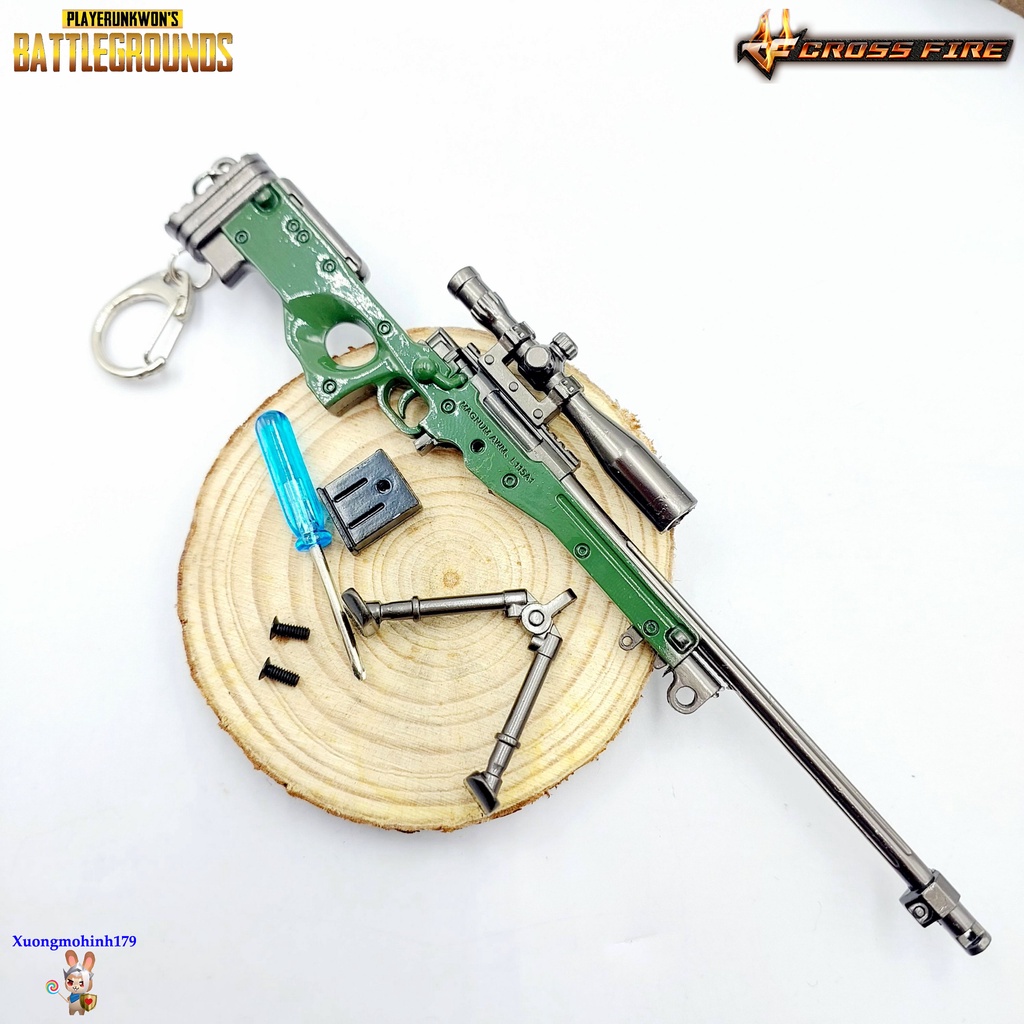 Mô hình sưu tầm AWM Sniper Đột Kích PUBG hợp kim 17cm kèm kệ trưng bày