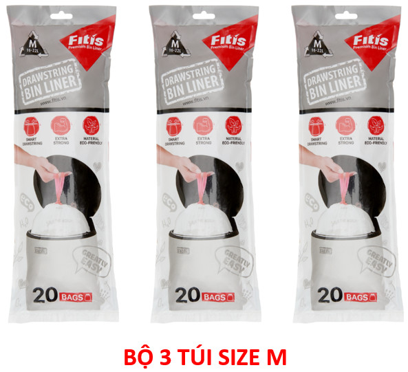 Túi Rác Dây Rút Fitis - Size M (20 Cái/Túi)