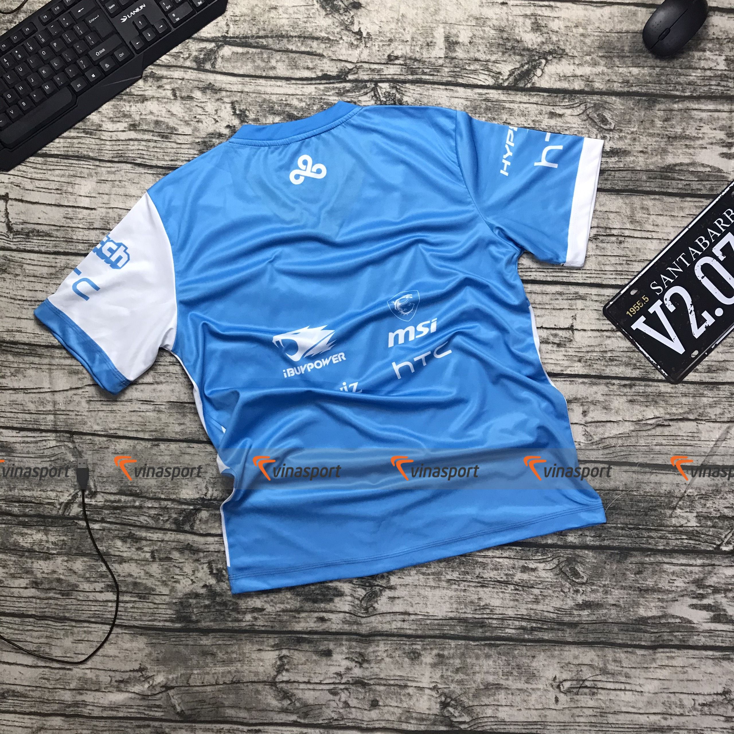 Áo thun Game Esports Cloud 9 Trắng Xanh