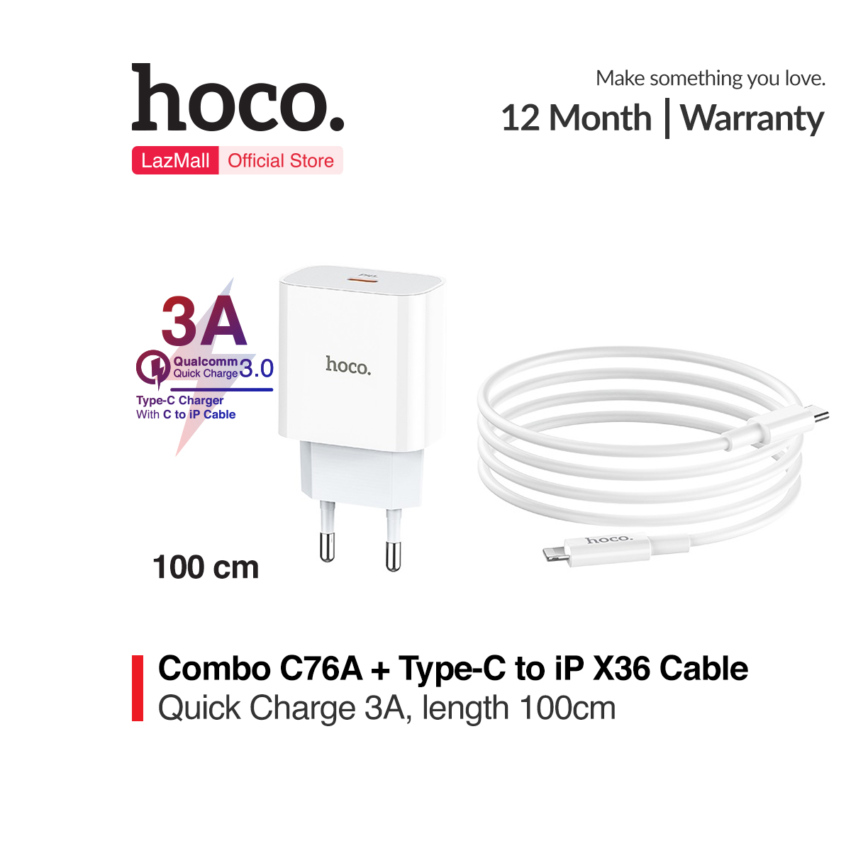 Bộ sạc nhanh siêu tốc hoco c76a - pd 18w đầu vào typec cho iphone ipad