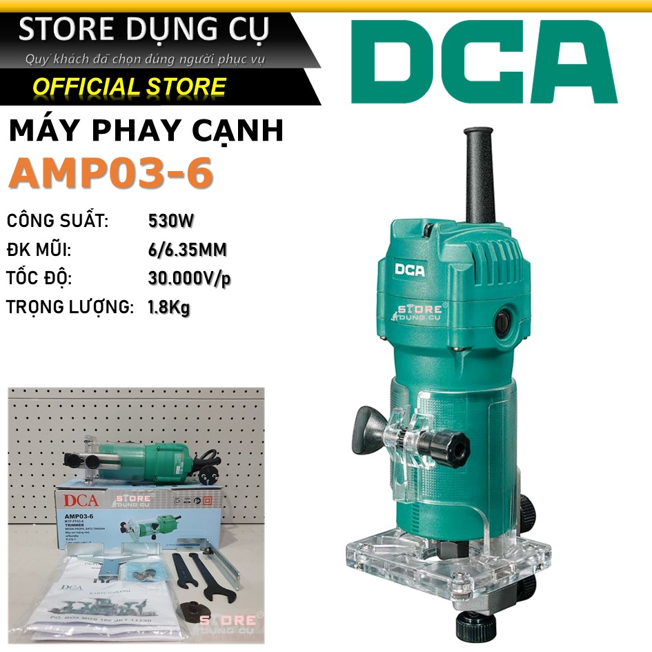 530w máy phay cạnh dca amp03-6 | máy phay gỗ cầm tay 6/6.35mm | máy soi gỗ | máy cắt mép m1p-ff03-6