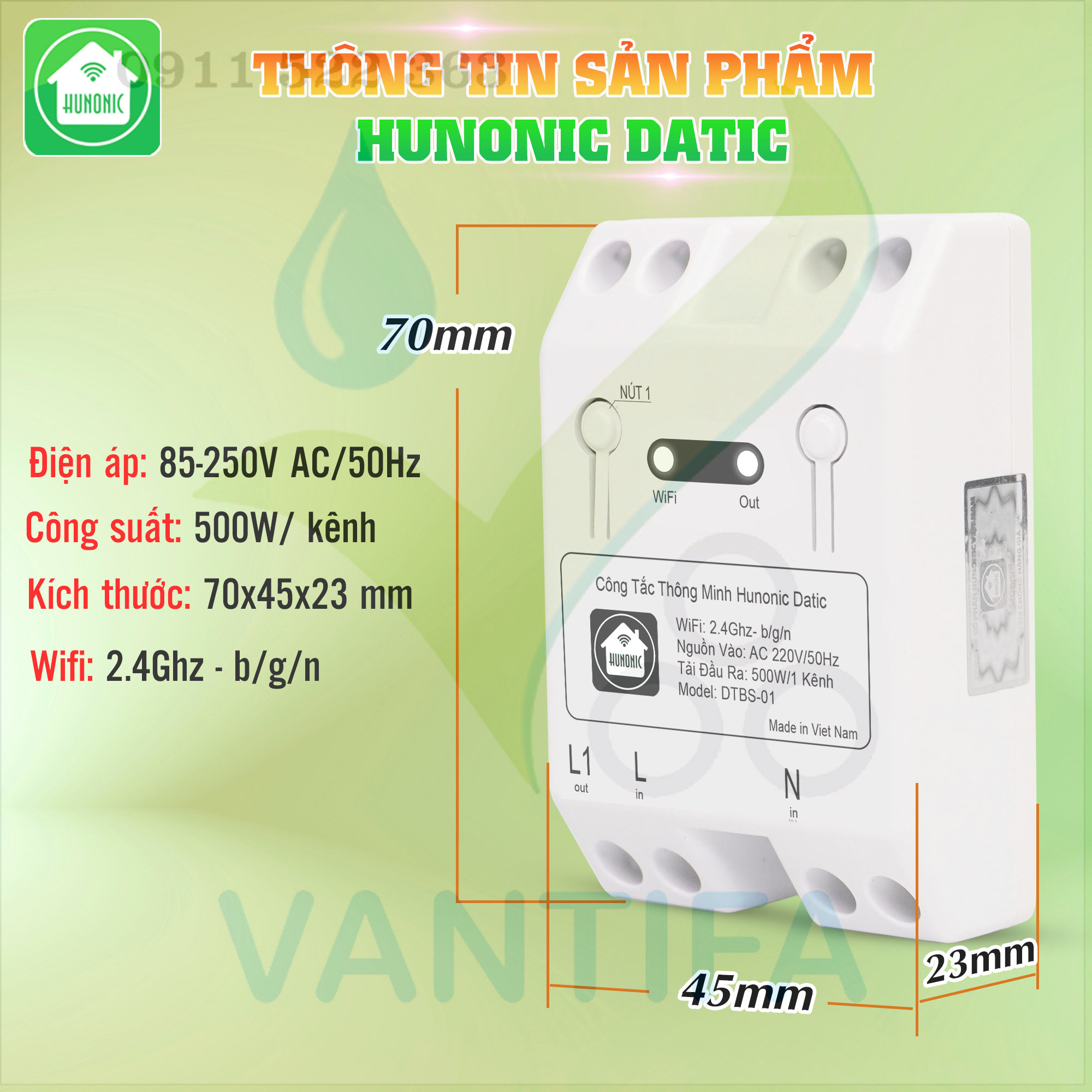 Hunoxnic Timer Công Tắc hẹn giờ Thông Minh Hunonic Datic - tắt mở từ xa wifi hẹn giờ ...