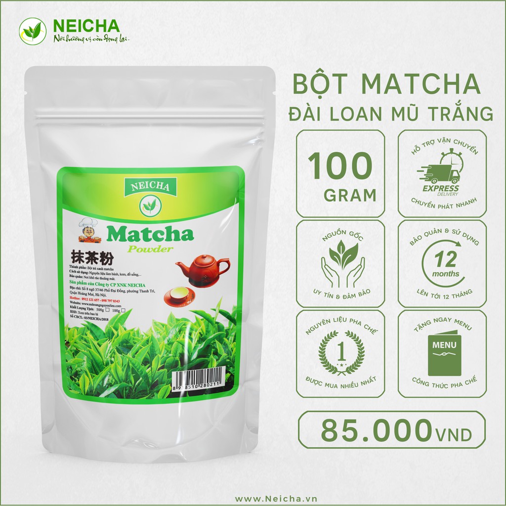 Bột Matcha Mũ Trắng Đài Loan Neicha (100g)