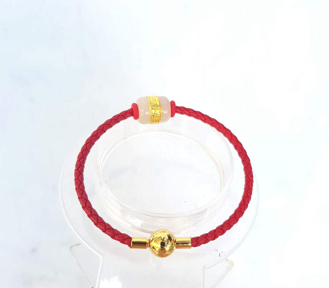 Vòng Tay Lu Thống Bạch Ngọc Khóa  Không Đen Rỉ