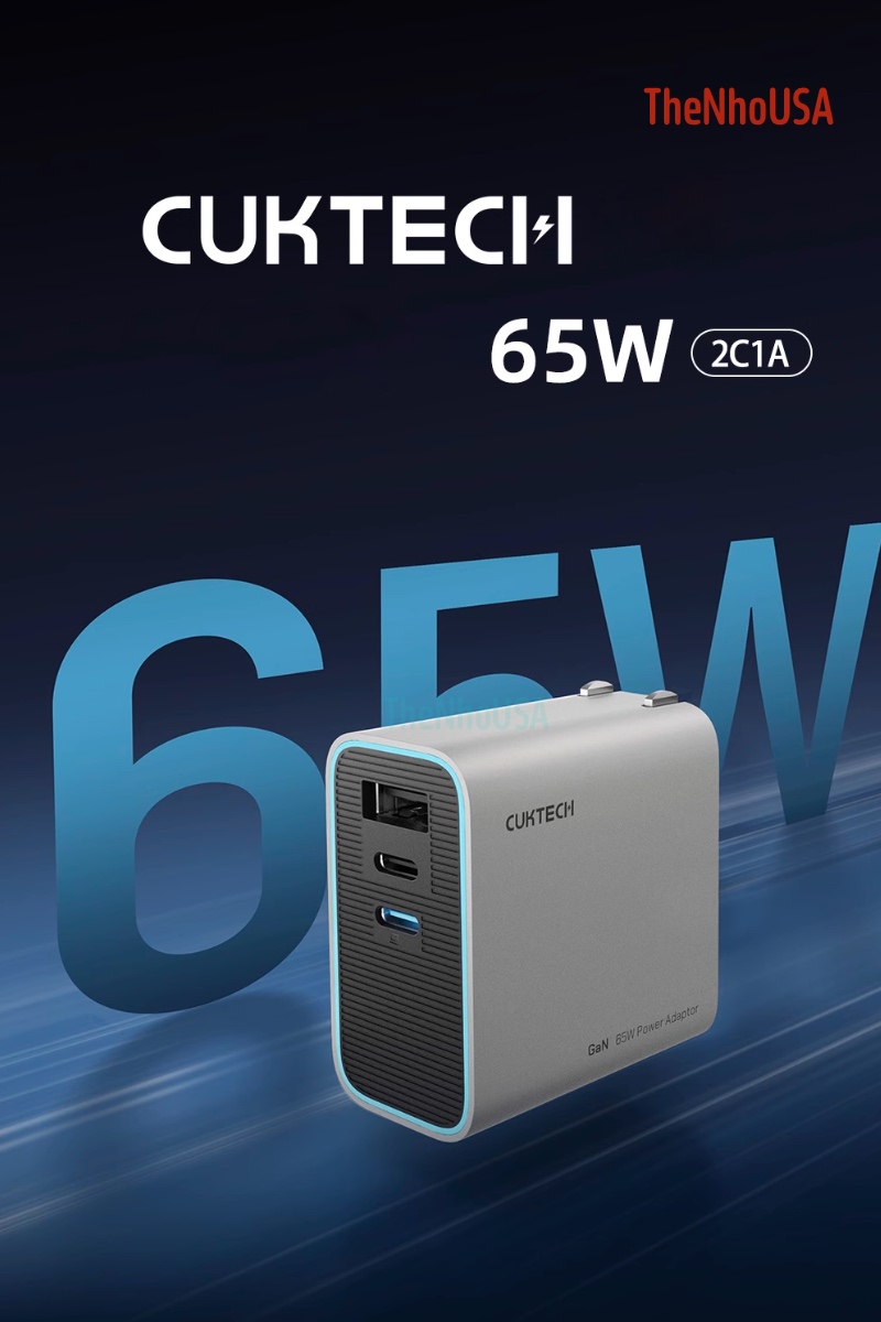 Củ sạc nhanh Cuktech 67W 15C 3 cổng 2C1A PD PPS QC3+
