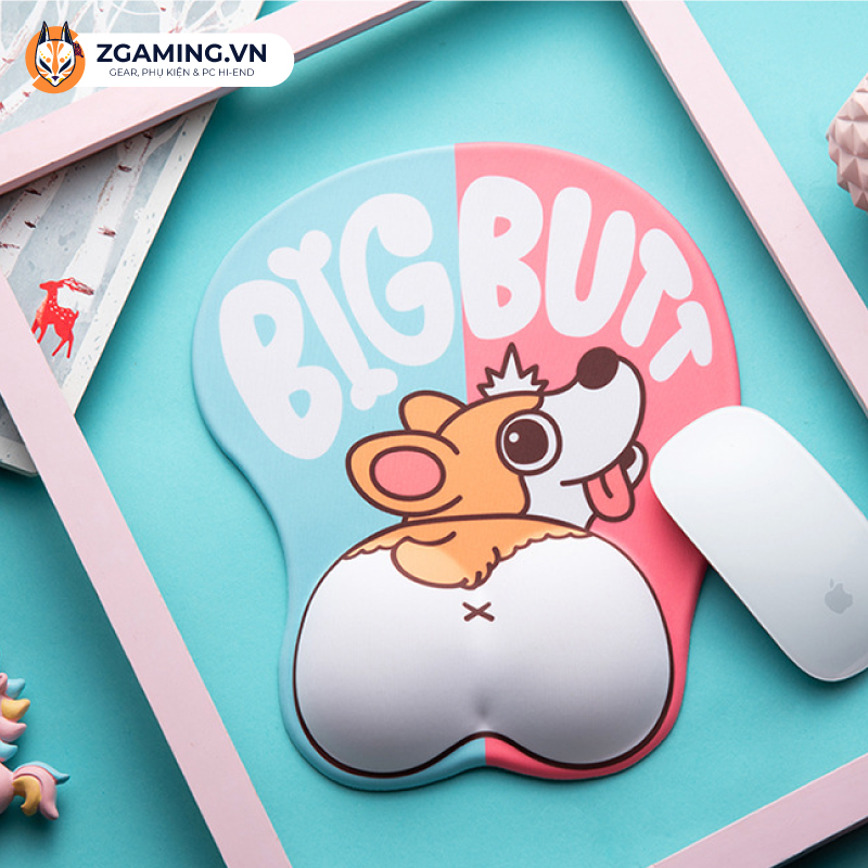 [Cao Cấp] Miếng lót chuột Silicon 3D Mario, Pacman, Phi Hành Gia, Doraemon và Corgi