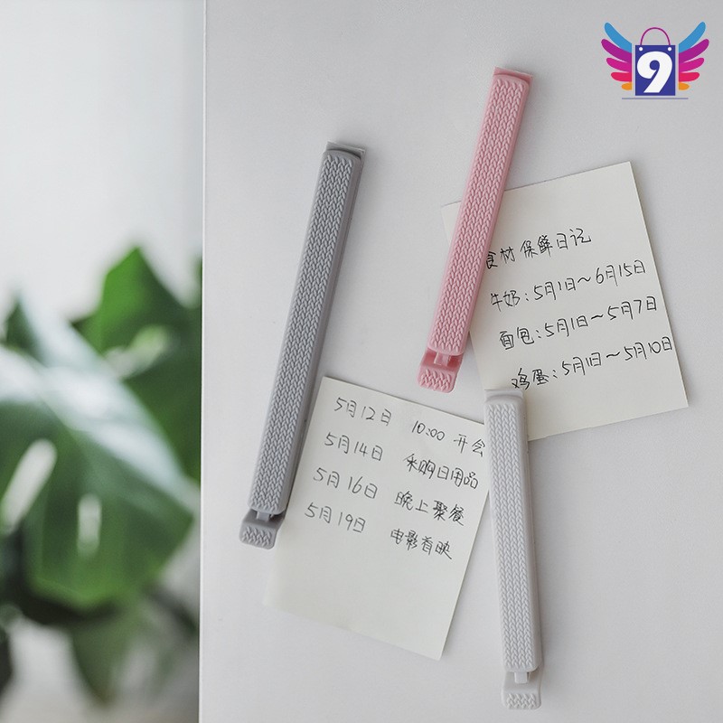 [3-5/8 Hoàn Tiền 25%] - [HCM]Set 2 kẹp miệng túi thực phẩm có nam châm dán note tủ lạnh 9STORE