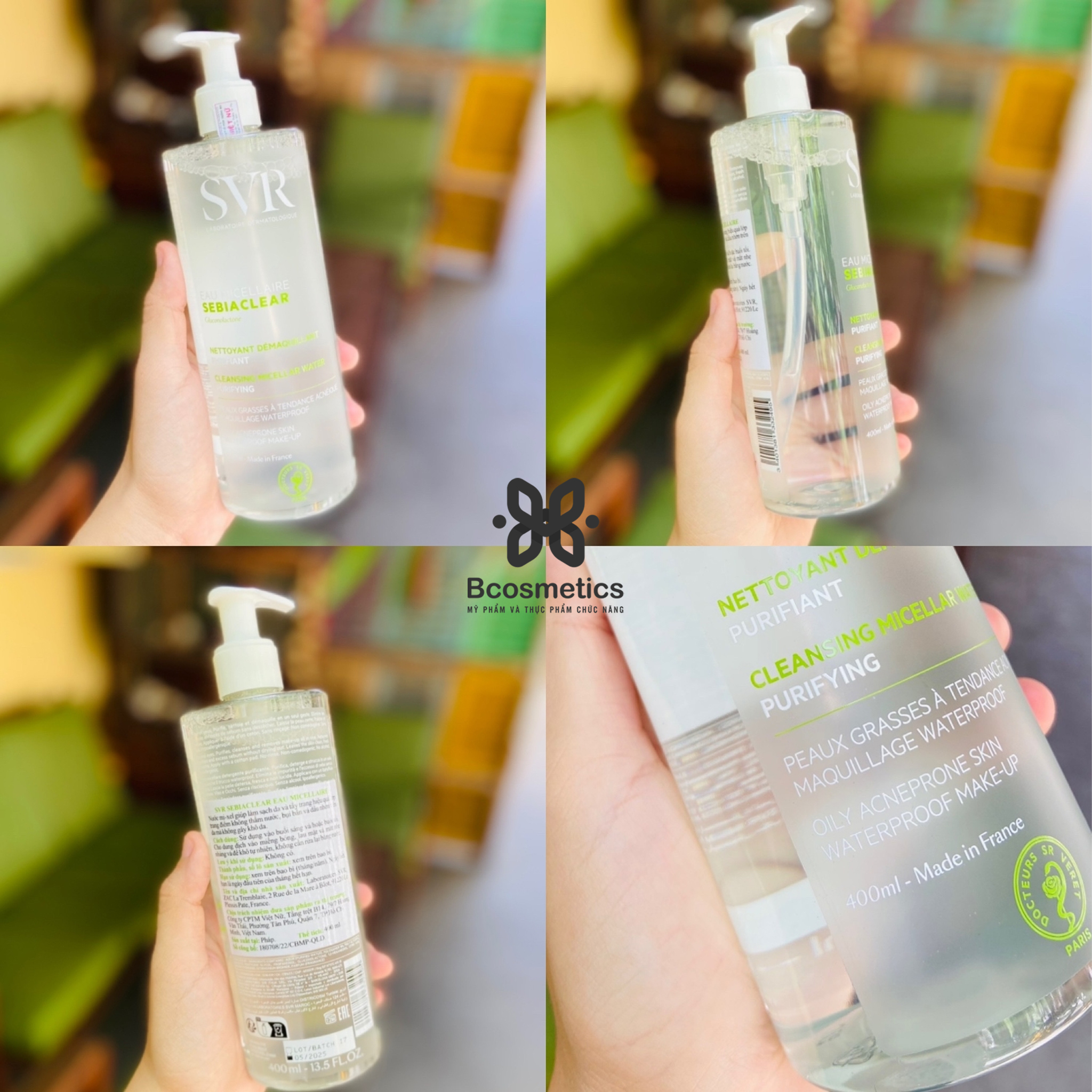 (Mẫu mới 2022) Nước Tẩy Trang Da Dầu Mụn SVR Micellar Sebiaclear Eau Micellaire 400ml