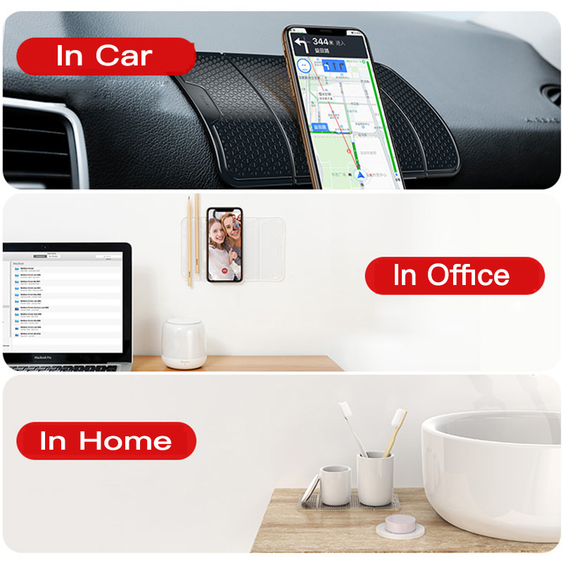 Baseus Reusable Paste Car Phone Holder for Cell Mobile Phone Car Wall Desk Sticker Multi-Function Nano Rubber Pad Car Mount Holder Stand
