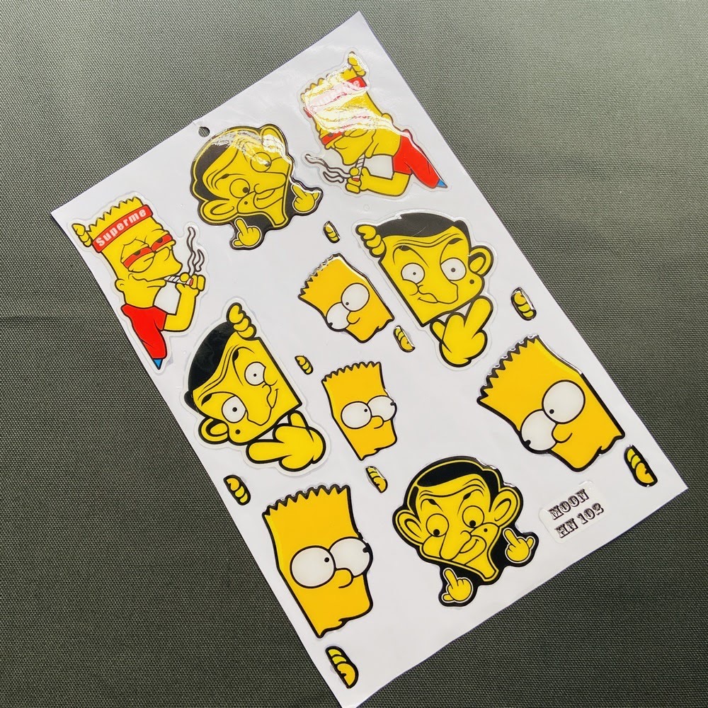 [Sale Sale]Bộ Tem Nổi Siêu Lạ Siêu Cute Dùng Dán Xe Máy Với Sticker Simpson Hài Hước và Nhiều Logo Khác(Mẫu 2)