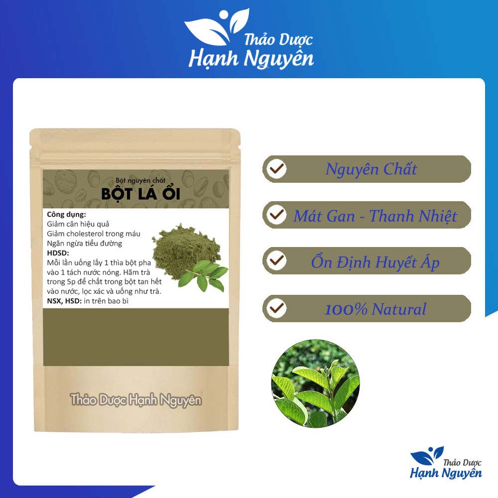 Bột lá ổi nguyên chất 500g - Thảo Dược Hạnh Nguyên