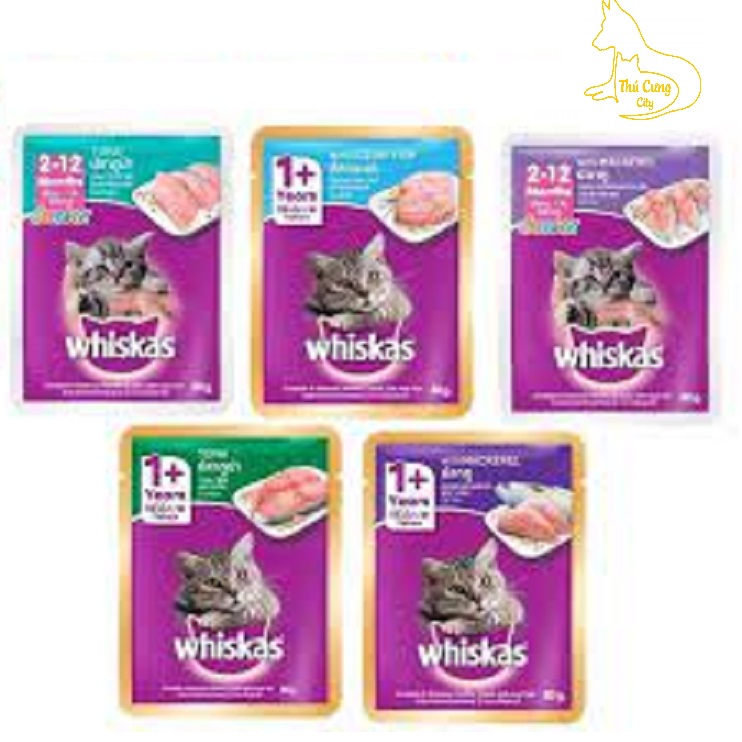 Combo 24 gói pate whiskas 80g cho mèo lớn - mèo nhỏ