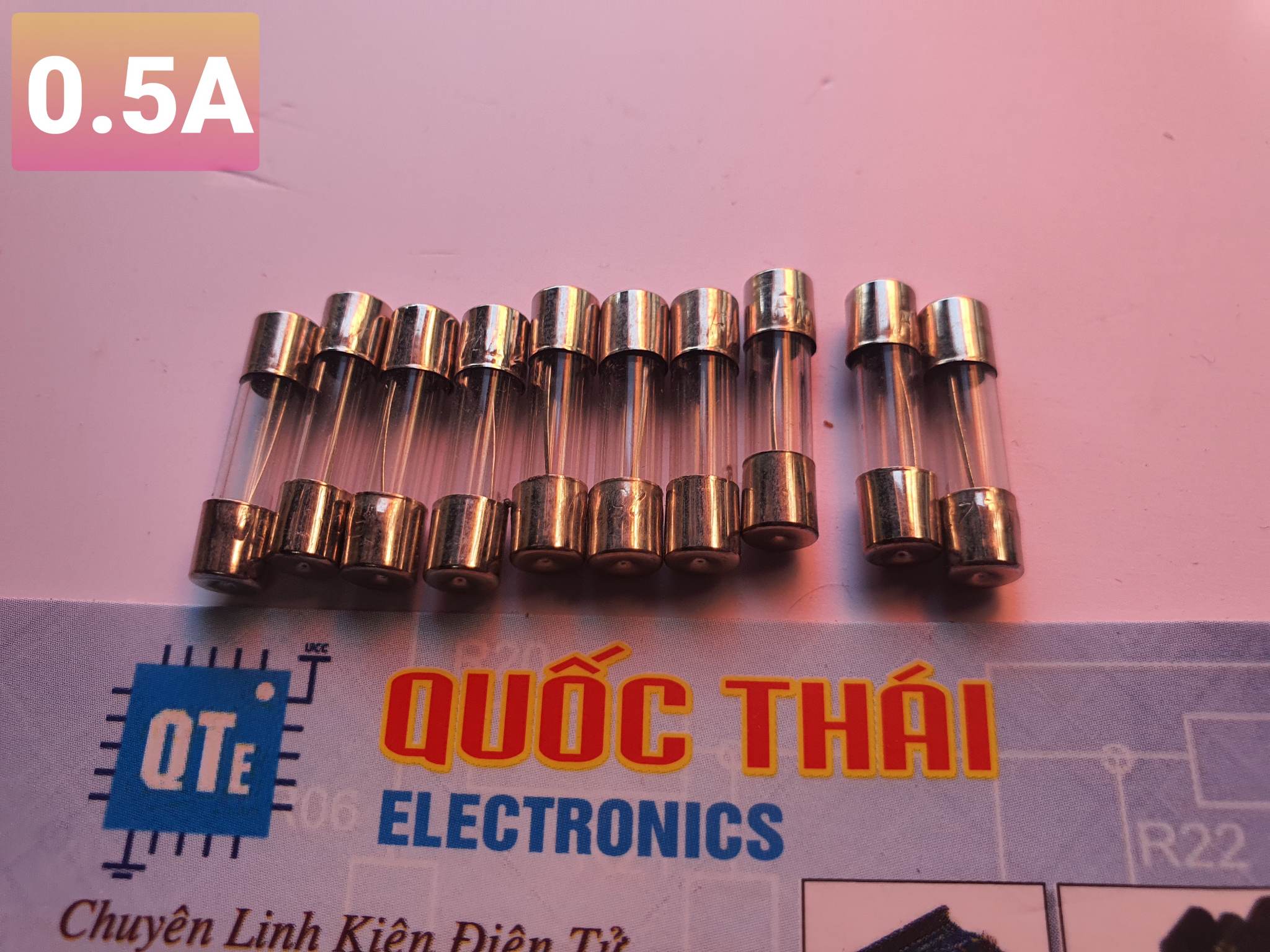 Combo 10 cầu chì 0.5A kích thước 5x20mm