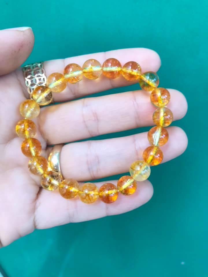 [HCM]VÒNG TAY THẠCH ANH ƯU LINH VÀNG 8LY