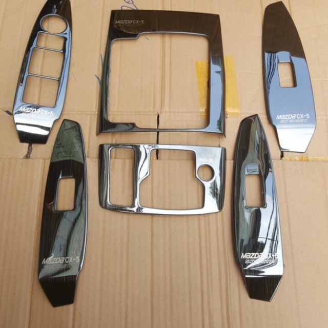 Ốp Trang Trí Nội Thất Xe Mazda CX5 2014 2015 2016 2017- 5 Chi Tiết, Chất Liệu TiTan Phay Xước, Có Sẵn Keo Dính Dễ Dàng Lắp Đặt Tại Nhà, Phụ Kiện Trang Trí Xe Sang Trọng Hơn