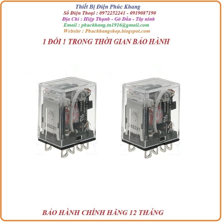 Rơle kiến 220v. rơle trung gian 8 chân dẹp - ly2nj_ 220v ko đế