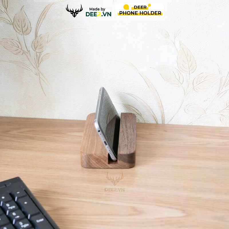 DEER - Giá Đỡ, Kệ Đế Để Điện Thoại Bằng Gỗ