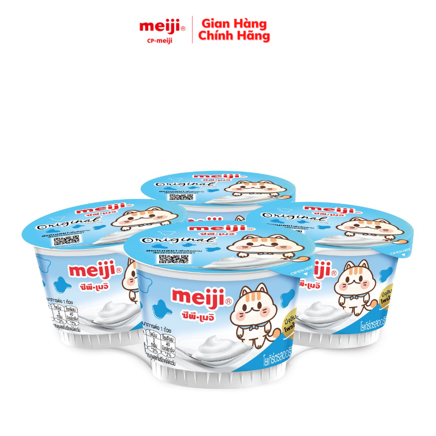 Giao HN+HCM Sữa Chua Nguyên Chất Meiji Vị Nguyên Chất Lốc 4 Hộp 90g