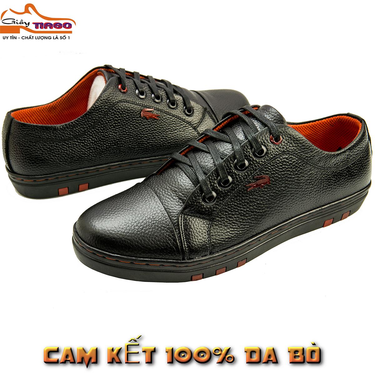 giày thể thao nam da bò TA68 đen