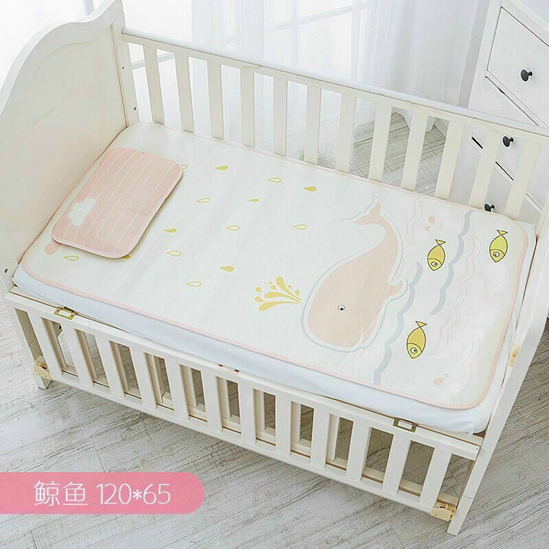 Chiếu, Chiếu lụa điều hòa in hình 3d kèm theo gối cho bé