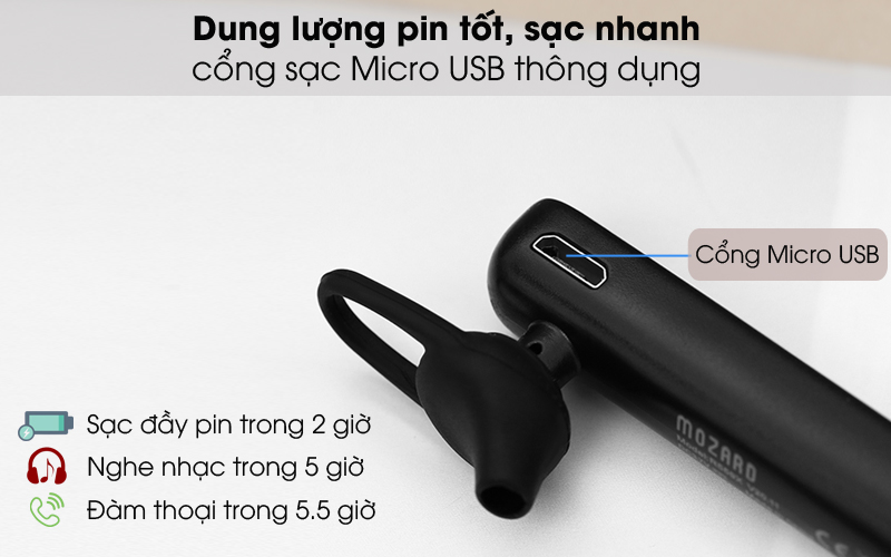 Tai nghe Bluetooth Mozard R559X Đen