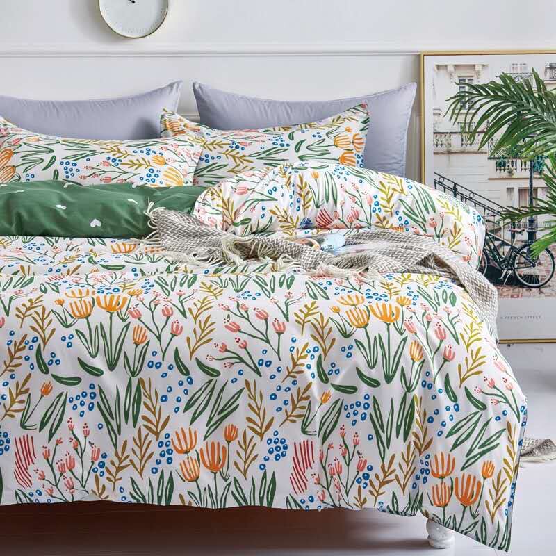 Trọn Bộ 4 Món Cotton Poly Nhập Mẫu VƯỜN HOA