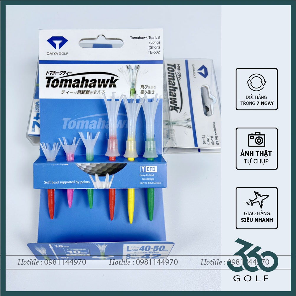 [GIẢM 50K PHÍ SHIP + HOÀN TIỀN 50K] Tee đánh Golf tomahawk - Daiya Thương hiệu : DAIYA GOLF ( Nhật Bản )