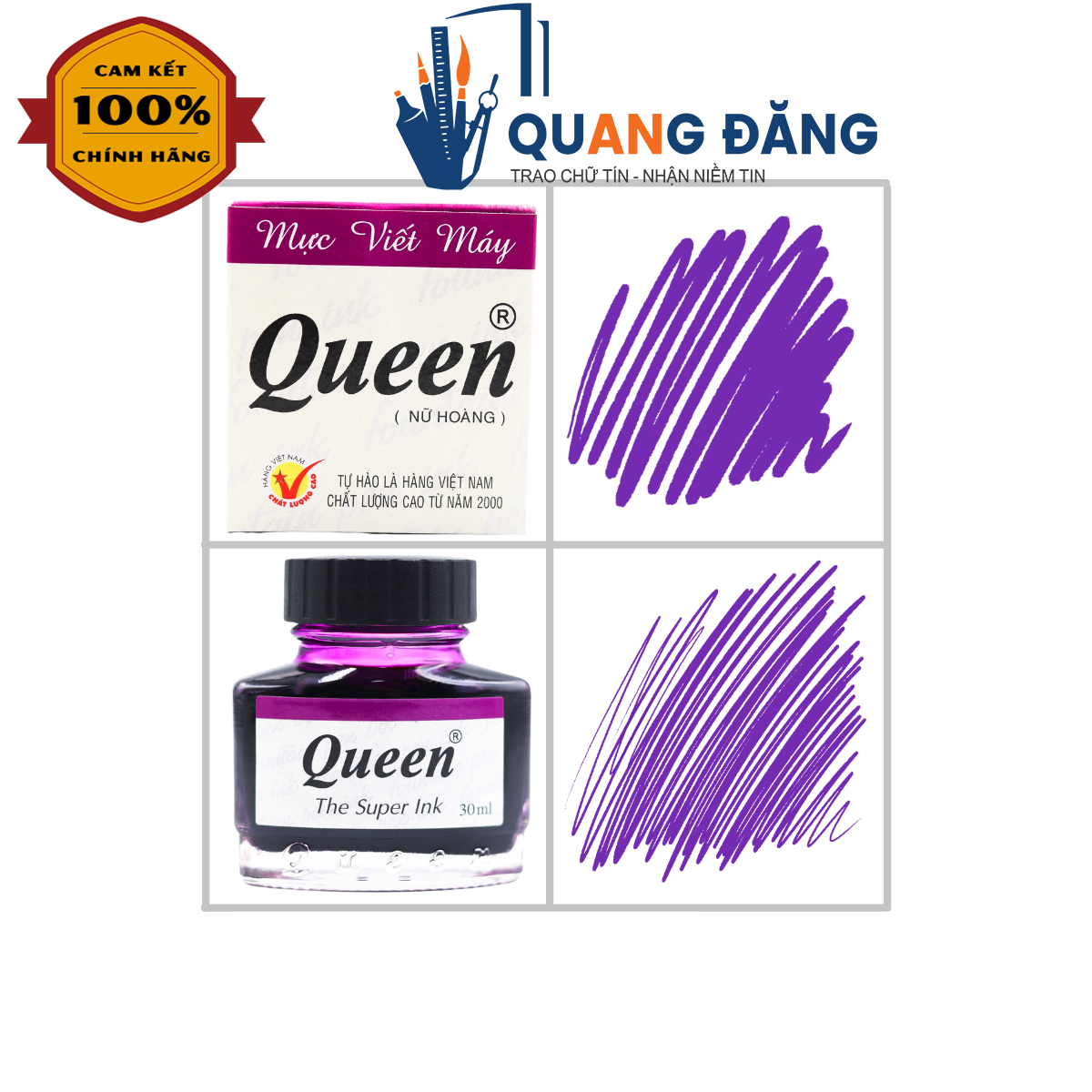 Mực Queen 30ml Các Màu (Mực Viết Máy Queen)