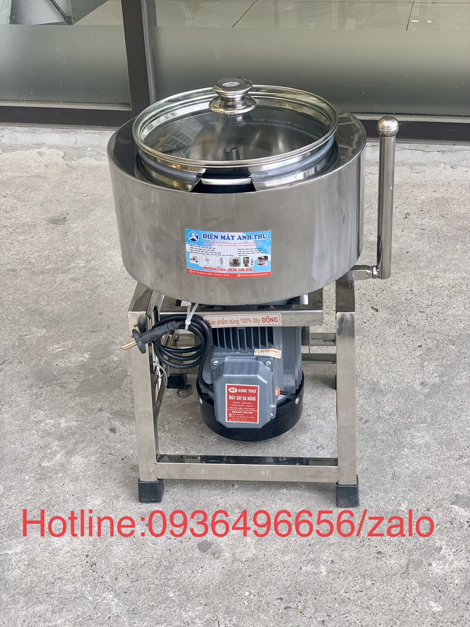 Máy xay thịt làm giò,chả công nghiệp 2kg 1.5KW có bao đá đa năng, tặng kèm lưỡi làm chà bông 100% DÂY ĐỒNG