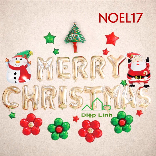 [HCM]Sét Bóng Trang Trí Chủ Đề Giáng Sinh Noel