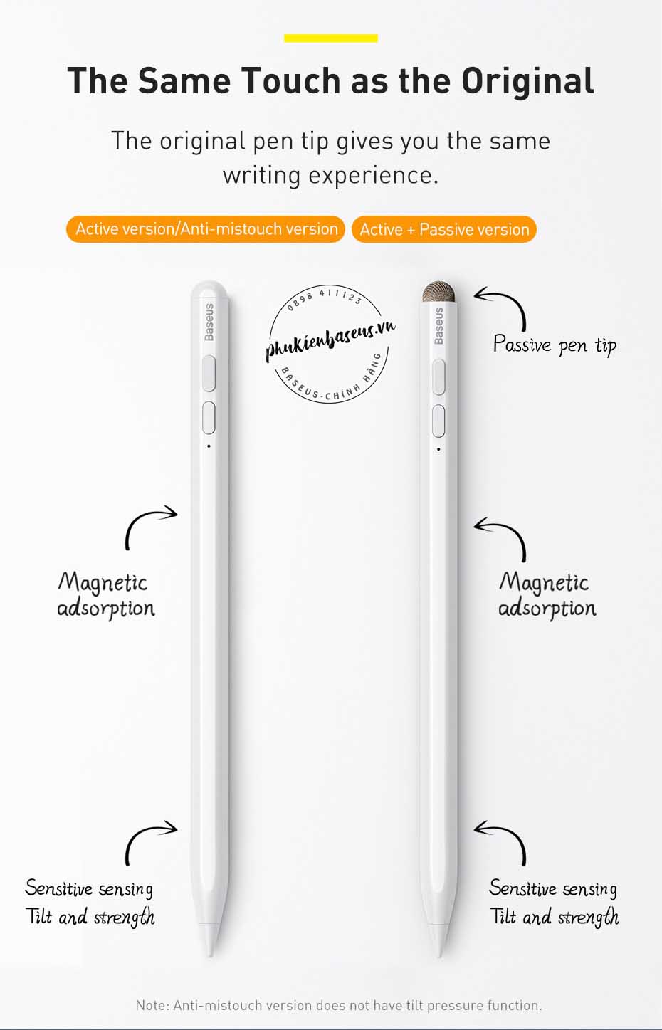 Bút cảm ứng Baseus Smooth Writing Capacitive Stylus dùng cho iPad Pro Smartphone Tablet Android