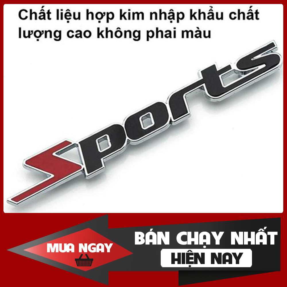 Tem chữ Sport thể thao dán xe ô tô