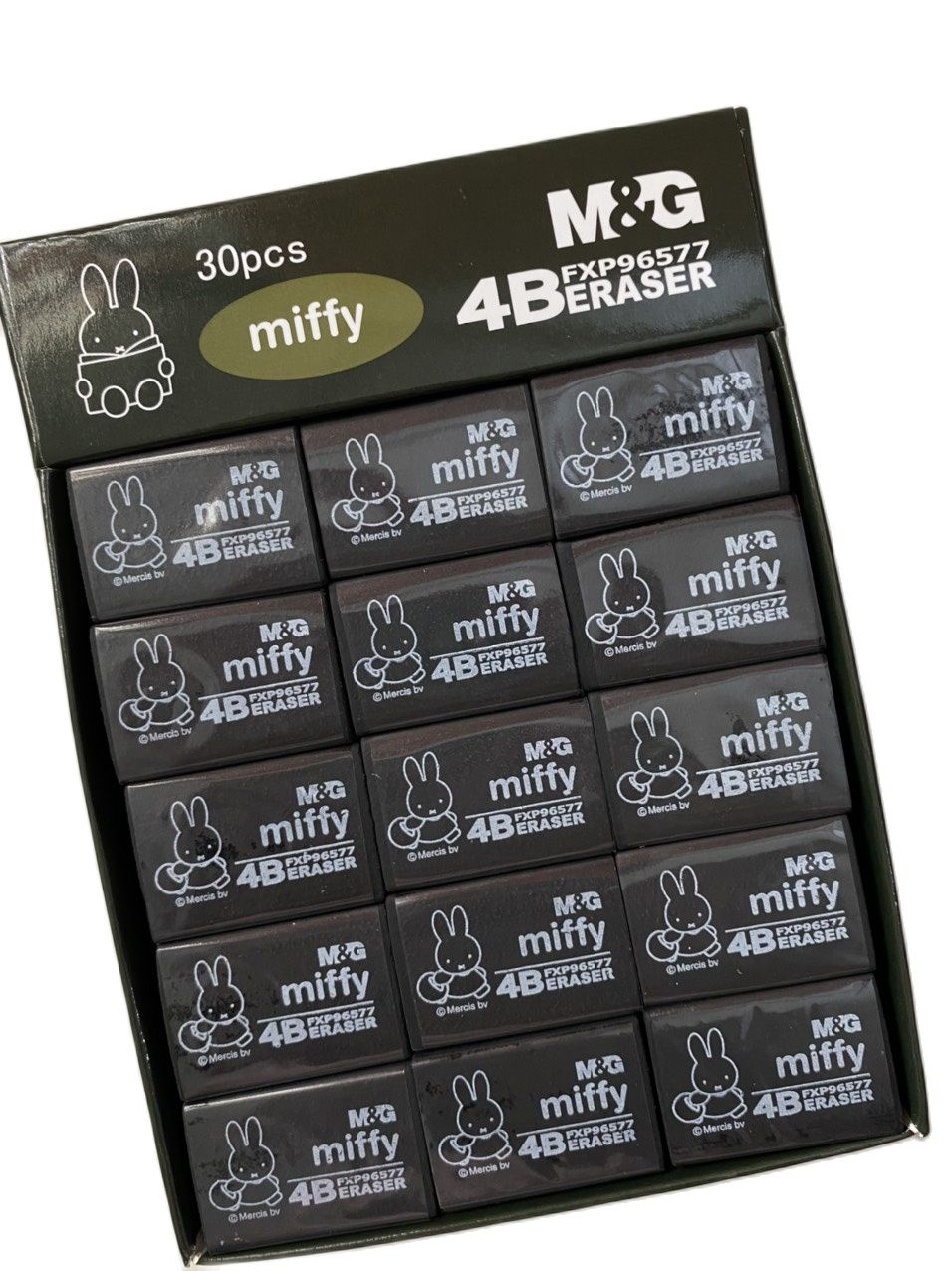 [HCM](Authentic) Bộ 4 cục Gôm 4B Đen Miffy M&G 96577 trung
